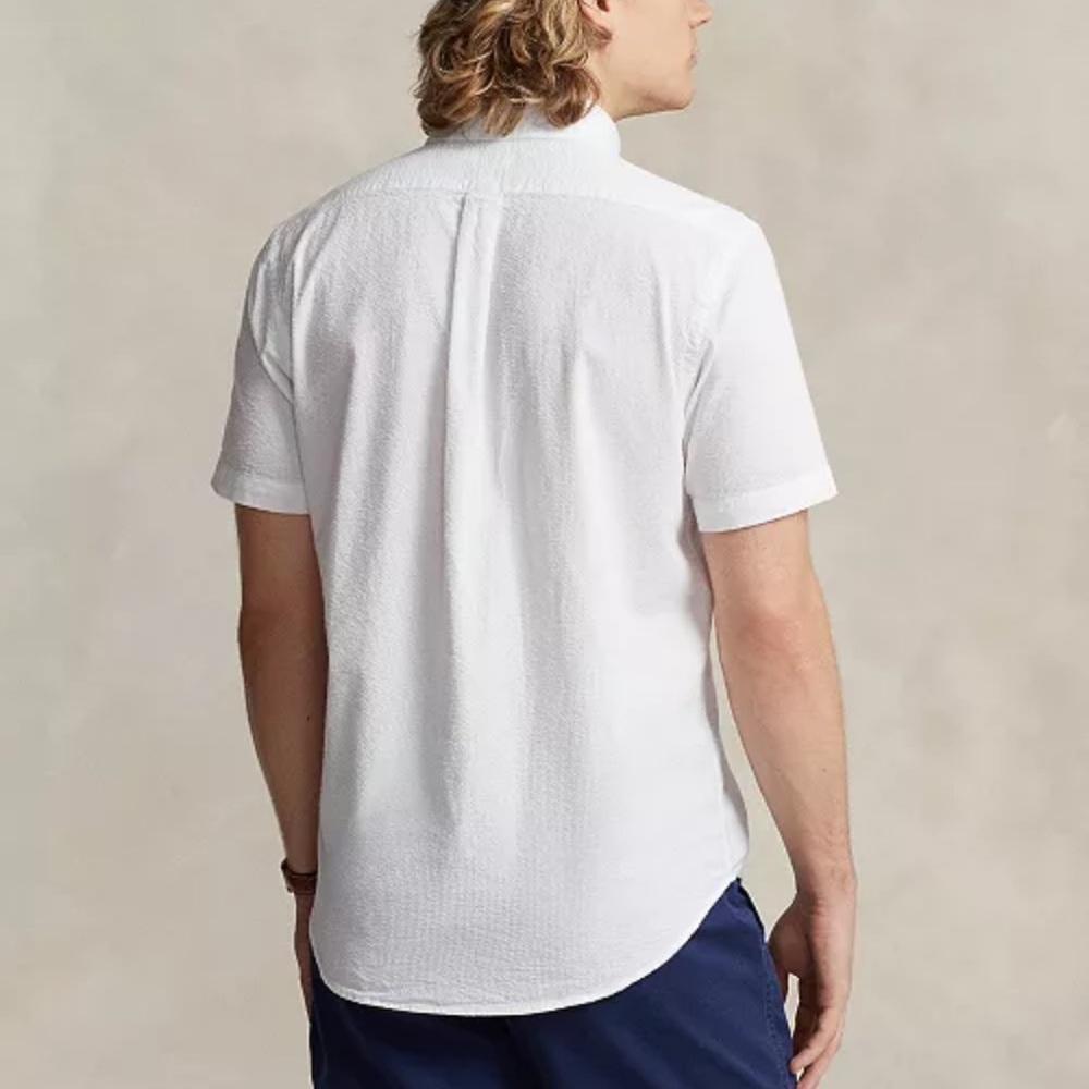 NWT Polo by Ralph Lauren White Seersucker Short-Sleeve Button-Down Shirt - Picture 2 of 7